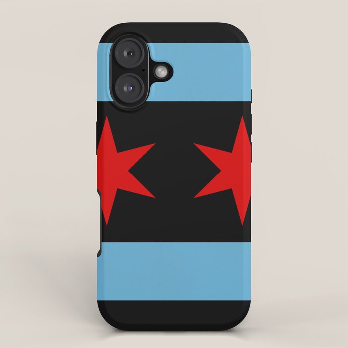 Black Chicago Flag iPhone Case Gallery Image 1