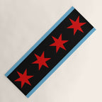 Black Chicago Flag Yoga Mat Gallery Image 1