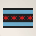 Black Chicago Flag Welcome Mat Gallery Image 1