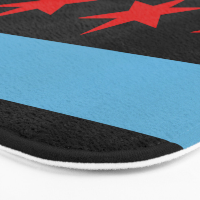 Black Chicago Flag Bath Mat Gallery Image 3