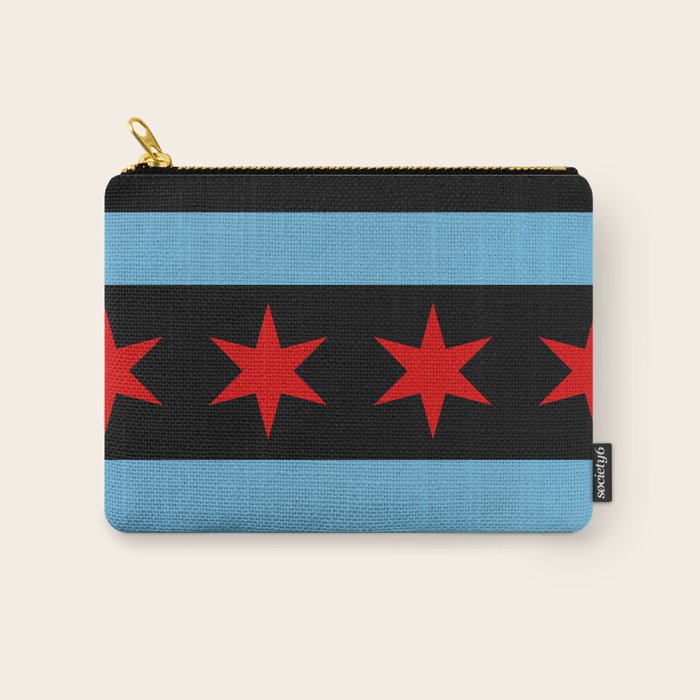 Black Chicago Flag Carry All Pouch Gallery Image 1