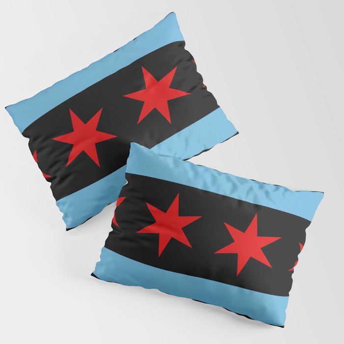 Black Chicago Flag Pillow Sham Gallery Image 3