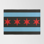 Black Chicago Flag Rug Gallery Image 2