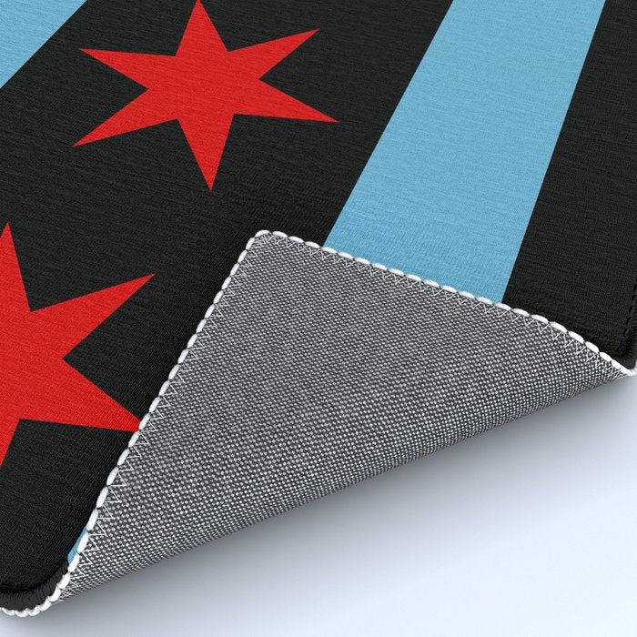 Black Chicago Flag Rug Gallery Image 4