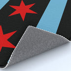 Black Chicago Flag Rug Gallery Image 4