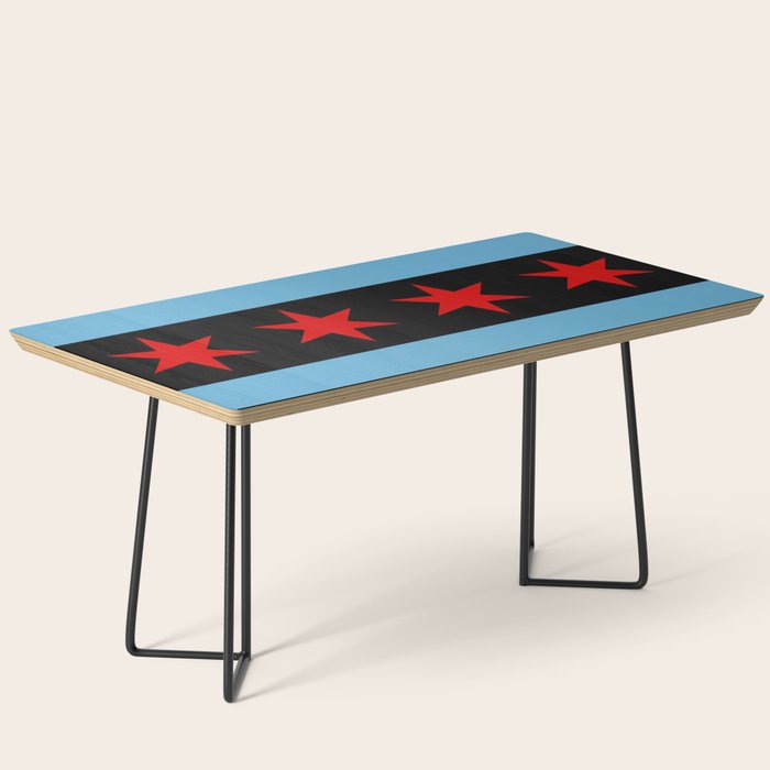 Black Chicago Flag Coffee Table Gallery Image 1