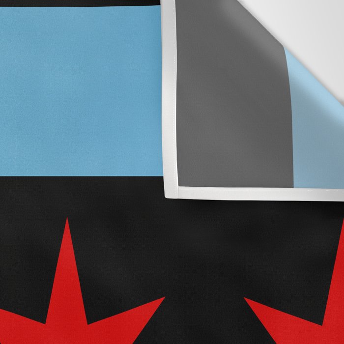 Black Chicago Flag Wall Tapestry Gallery Image 3