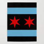 Black Chicago Flag Poster Gallery Image 4