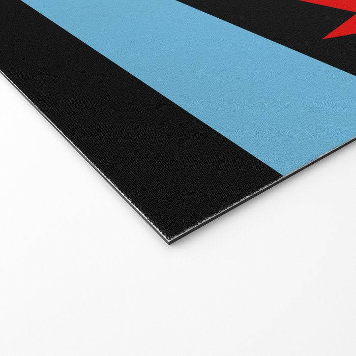 Black Chicago Flag Welcome Mat Gallery Image 2