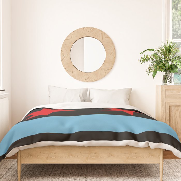 Black Chicago Flag Duvet Cover Gallery Image 3