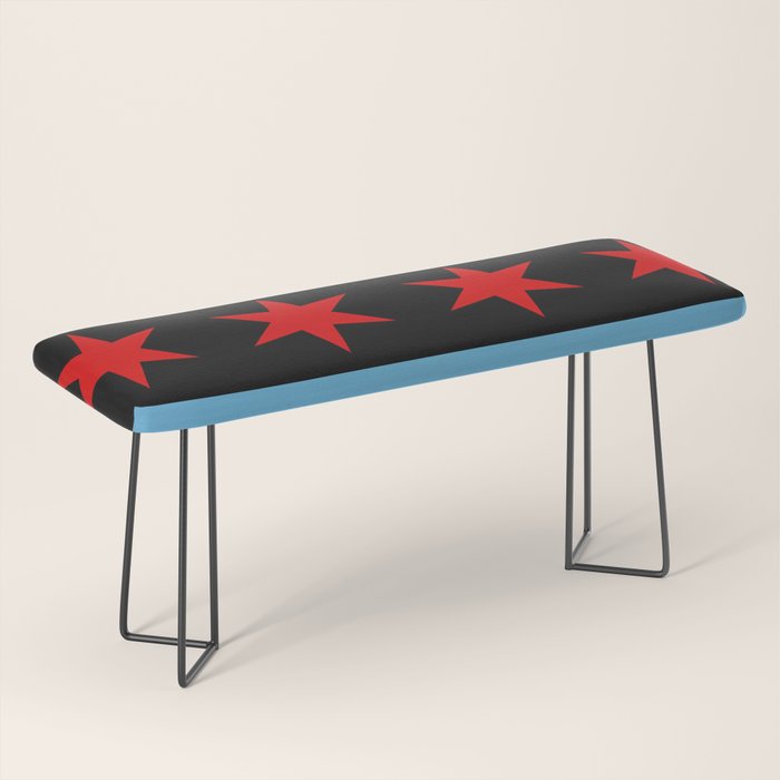 Black Chicago Flag Bench Gallery Image 1