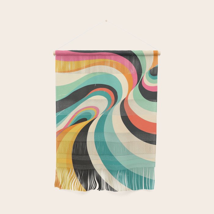 Abstract Retro Swirl 70s Mid-Century Curves Wall Hanging Gallery Image 1