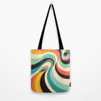 Abstract Retro Swirl 70s Mid-Century Curves Tote Bag Gallery Image 2