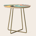 Abstract Retro Swirl 70s Mid-Century Curves Side Table Gallery Image 1