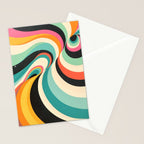 Abstract Retro Swirl 70s Mid-Century Curves Stationery Card Gallery Image 2