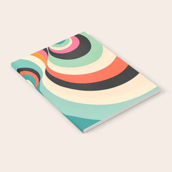 Abstract Retro Swirl 70s Mid-Century Curves Notebook Gallery Image 2