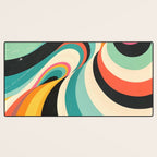 Abstract Retro Swirl 70s Mid-Century Curves Desk Mat Gallery Image 3