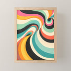 Abstract Retro Swirl 70s Mid-Century Curves Mini Art Print Gallery Image 1