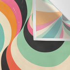 Abstract Retro Swirl 70s Mid-Century Curves Wall Tapestry Gallery Image 3