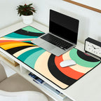 Abstract Retro Swirl 70s Mid-Century Curves Desk Mat Gallery Image 2