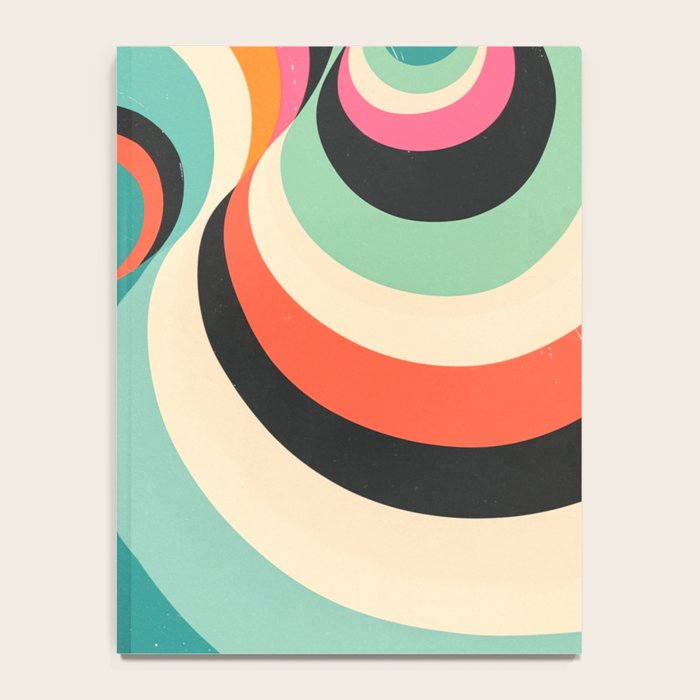 Abstract Retro Swirl 70s Mid-Century Curves Notebook Gallery Image 4