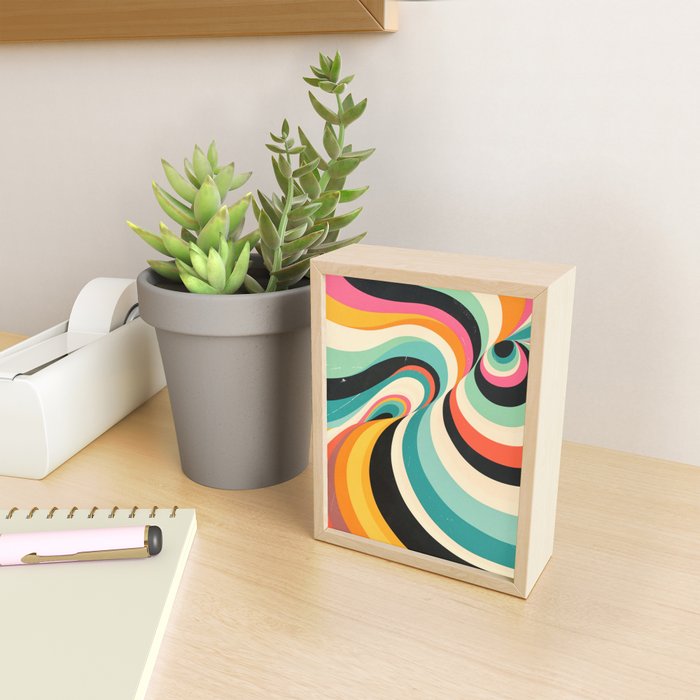 Abstract Retro Swirl 70s Mid-Century Curves Mini Art Print Gallery Image 2
