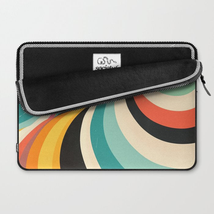 Abstract Retro Swirl 70s Mid-Century Curves Laptop Sleeve Gallery Image 2