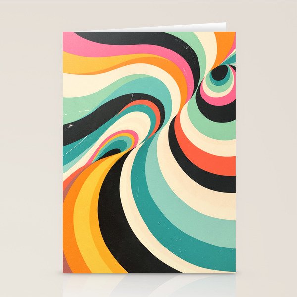 Abstract Retro Swirl 70s Mid-Century Curves Stationery Card Gallery Image 2