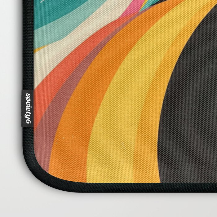 Abstract Retro Swirl 70s Mid-Century Curves Laptop Sleeve Gallery Image 3