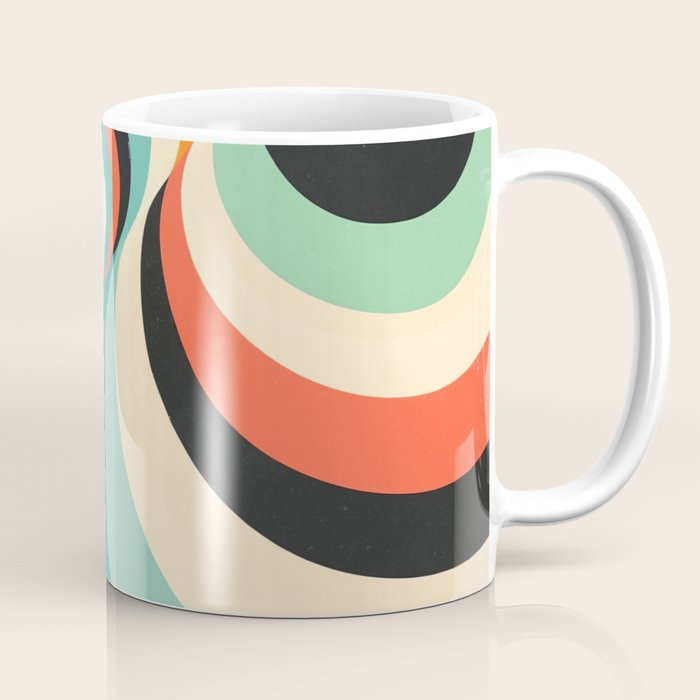 Abstract Retro Swirl 70s Mid-Century Curves Coffee Mug Gallery Image 1