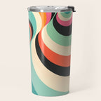 Abstract Retro Swirl 70s Mid-Century Curves Travel Mug Gallery Image 2