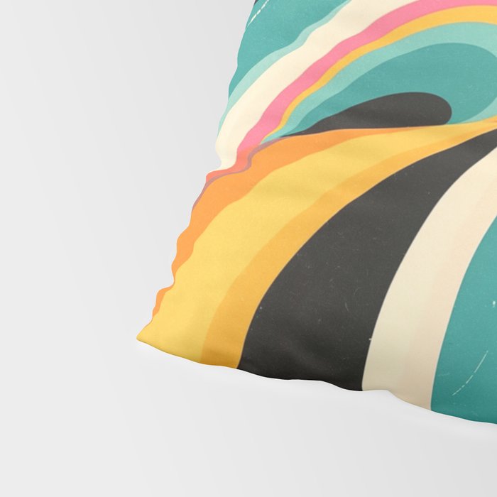 Abstract Retro Swirl 70s Mid-Century Curves Pillow Sham Gallery Image 4