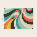Abstract Retro Swirl 70s Mid-Century Curves Laptop Sleeve Gallery Image 1