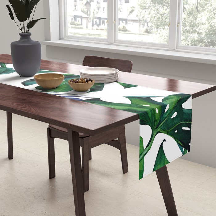 Tropical Palm Leaves Classic Table Runner Gallery Image 2