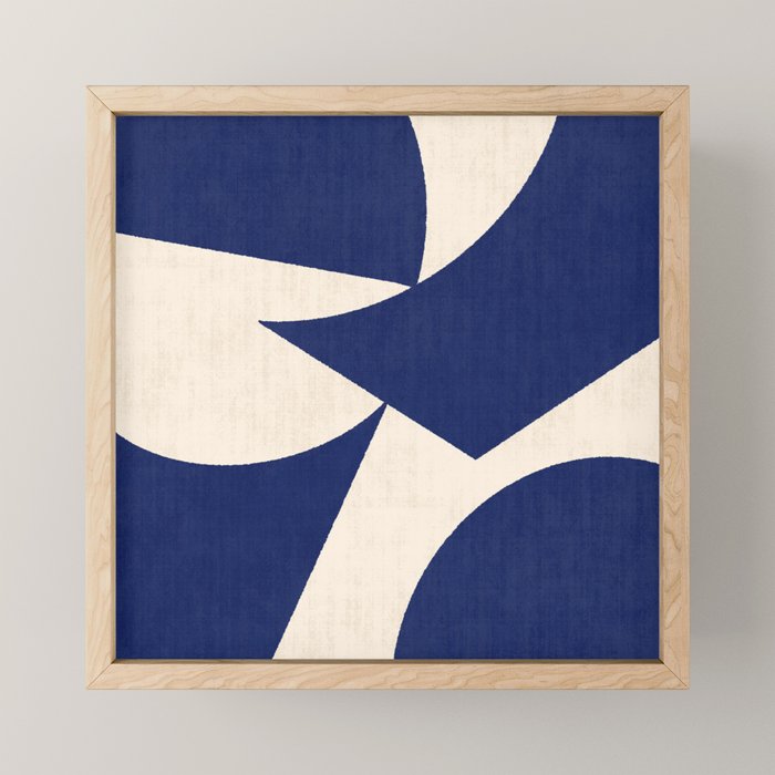 Cut-out Abstract Modern Shapes - blue Mini Art Print Gallery Image 1