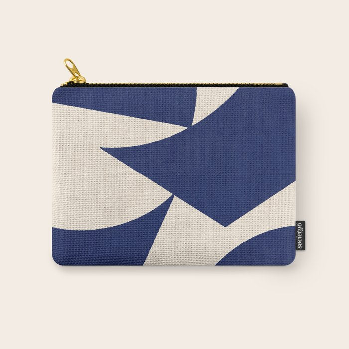 Cut-out Abstract Modern Shapes - blue Carry All Pouch Gallery Image 1