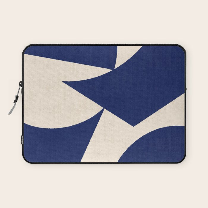 Cut-out Abstract Modern Shapes - blue Laptop Sleeve Gallery Image 1