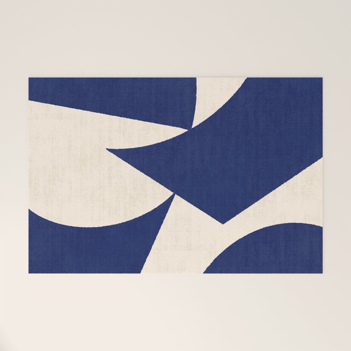 Cut-out Abstract Modern Shapes - blue Welcome Mat Gallery Image 1