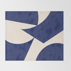 Cut-out Abstract Modern Shapes - blue Throw Blanket Gallery Image 2