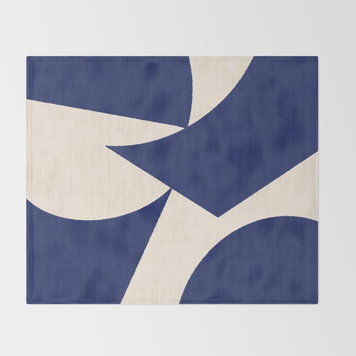 Cut-out Abstract Modern Shapes - blue Throw Blanket Gallery Image 2