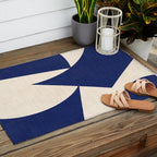 Cut-out Abstract Modern Shapes - blue Outdoor Rug Gallery Image 2