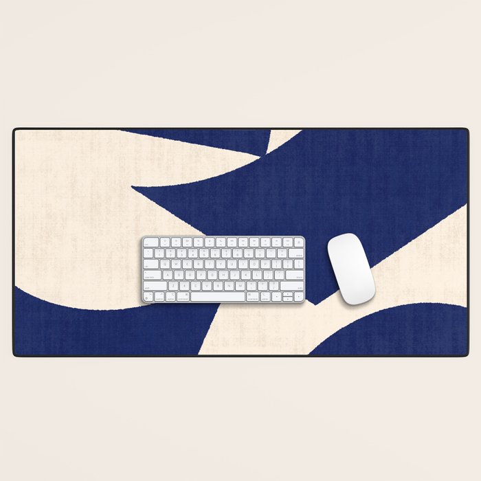 Cut-out Abstract Modern Shapes - blue Desk Mat Gallery Image 1