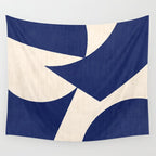 Cut-out Abstract Modern Shapes - blue Wall Tapestry Gallery Image 4