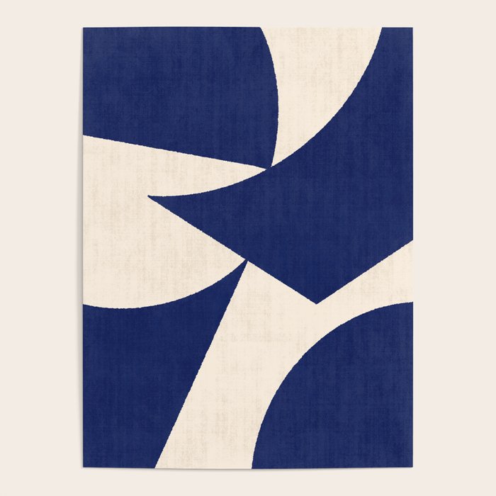 Cut-out Abstract Modern Shapes - blue Poster Gallery Image 1