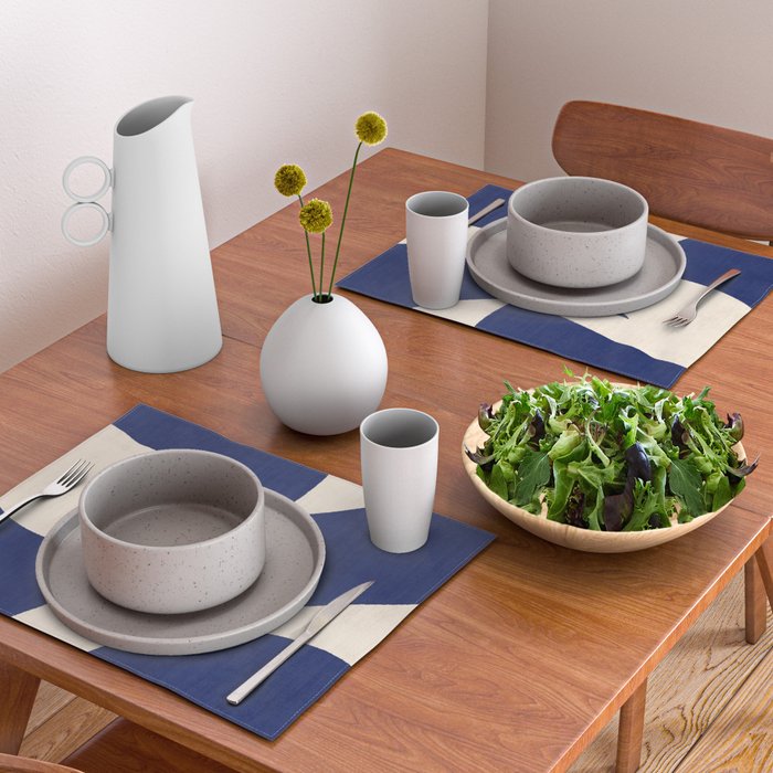 Cut-out Abstract Modern Shapes - blue Placemat Gallery Image 2