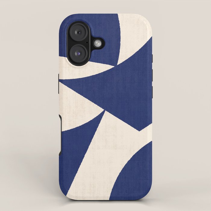 Cut-out Abstract Modern Shapes - blue iPhone Case Gallery Image 1