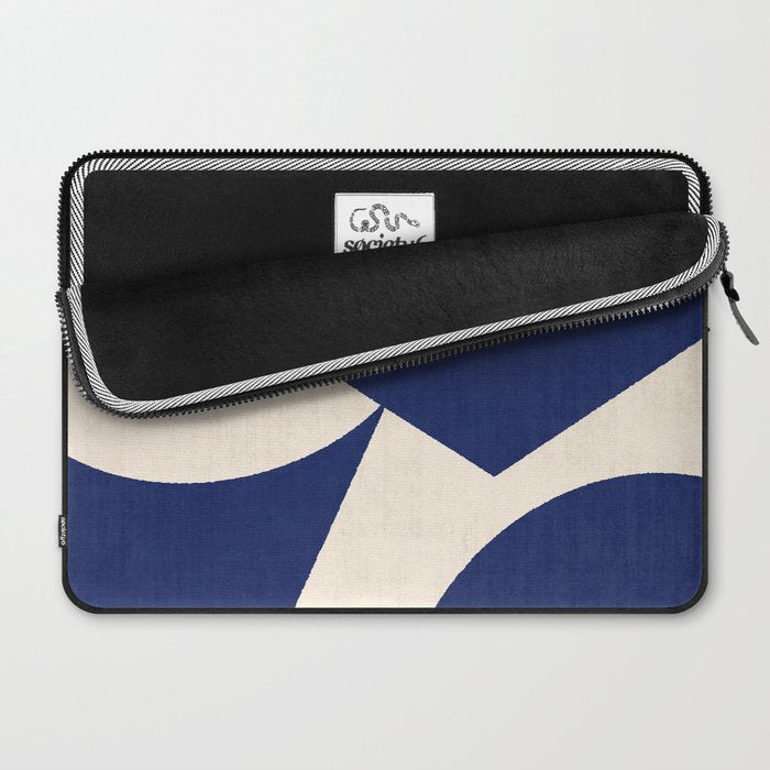 Cut-out Abstract Modern Shapes - blue Laptop Sleeve Gallery Image 2