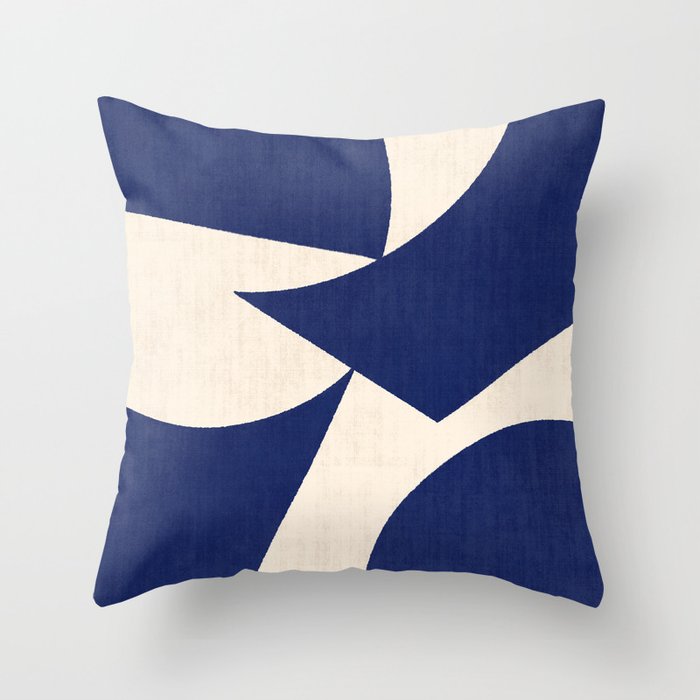 Cut-out Abstract Modern Shapes - blue Throw Pillow Gallery Image 1