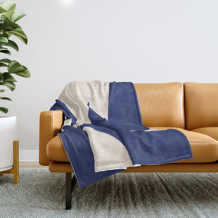 Cut-out Abstract Modern Shapes - blue Throw Blanket Gallery Image 1