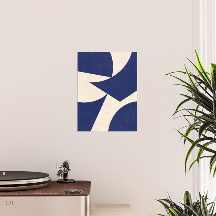 Cut-out Abstract Modern Shapes - blue Poster Gallery Image 2